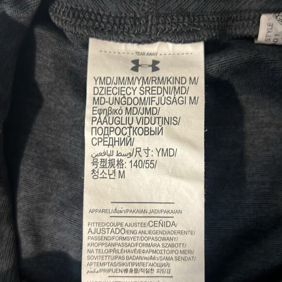 Under Armour Leggings Girls M Gray Logo Skinny Activewear Athleisure Comfortable - Picture 5 of 5